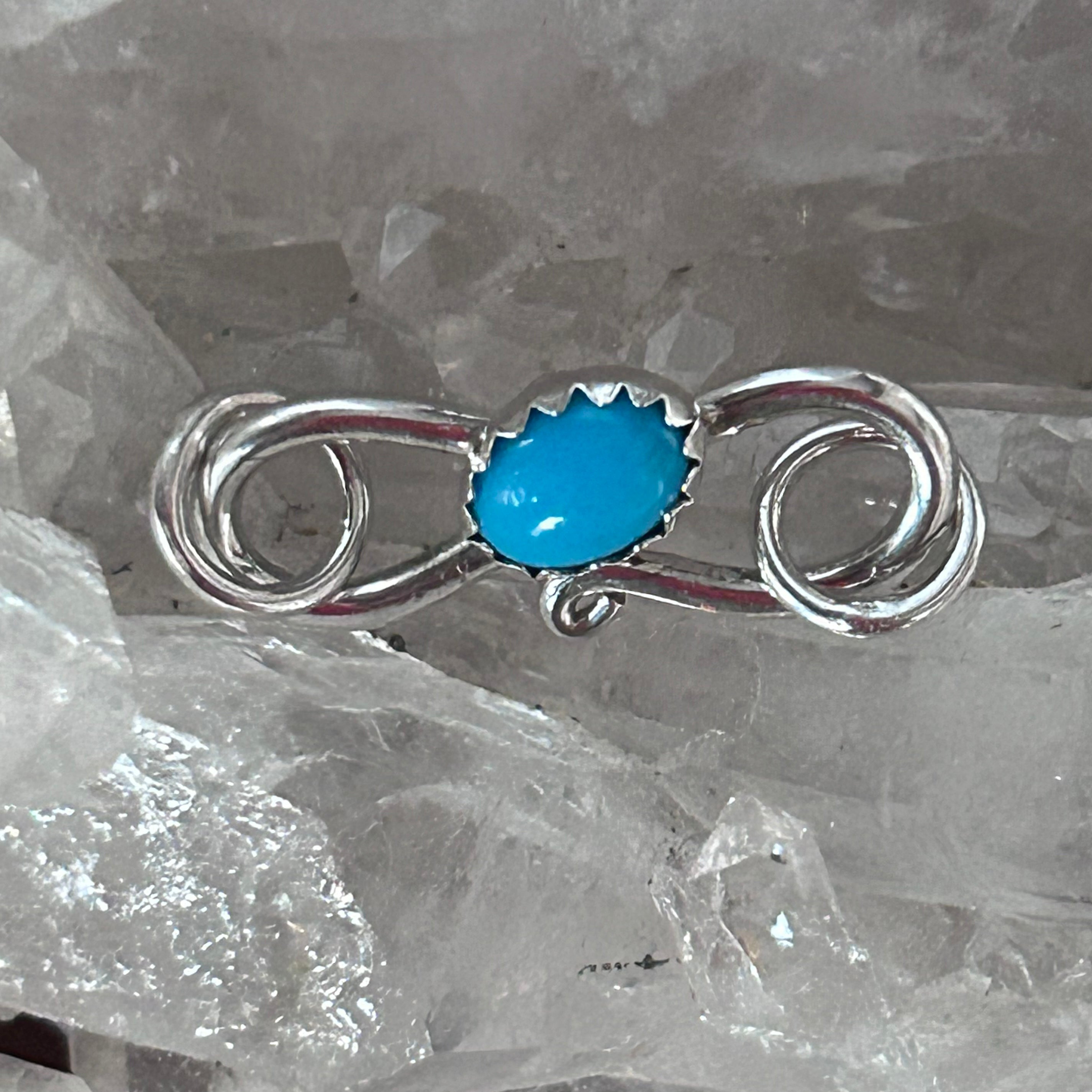 AAA Egyptian Turquoise Sterling S Shaped Clasp Sterling Silver 5x7mm