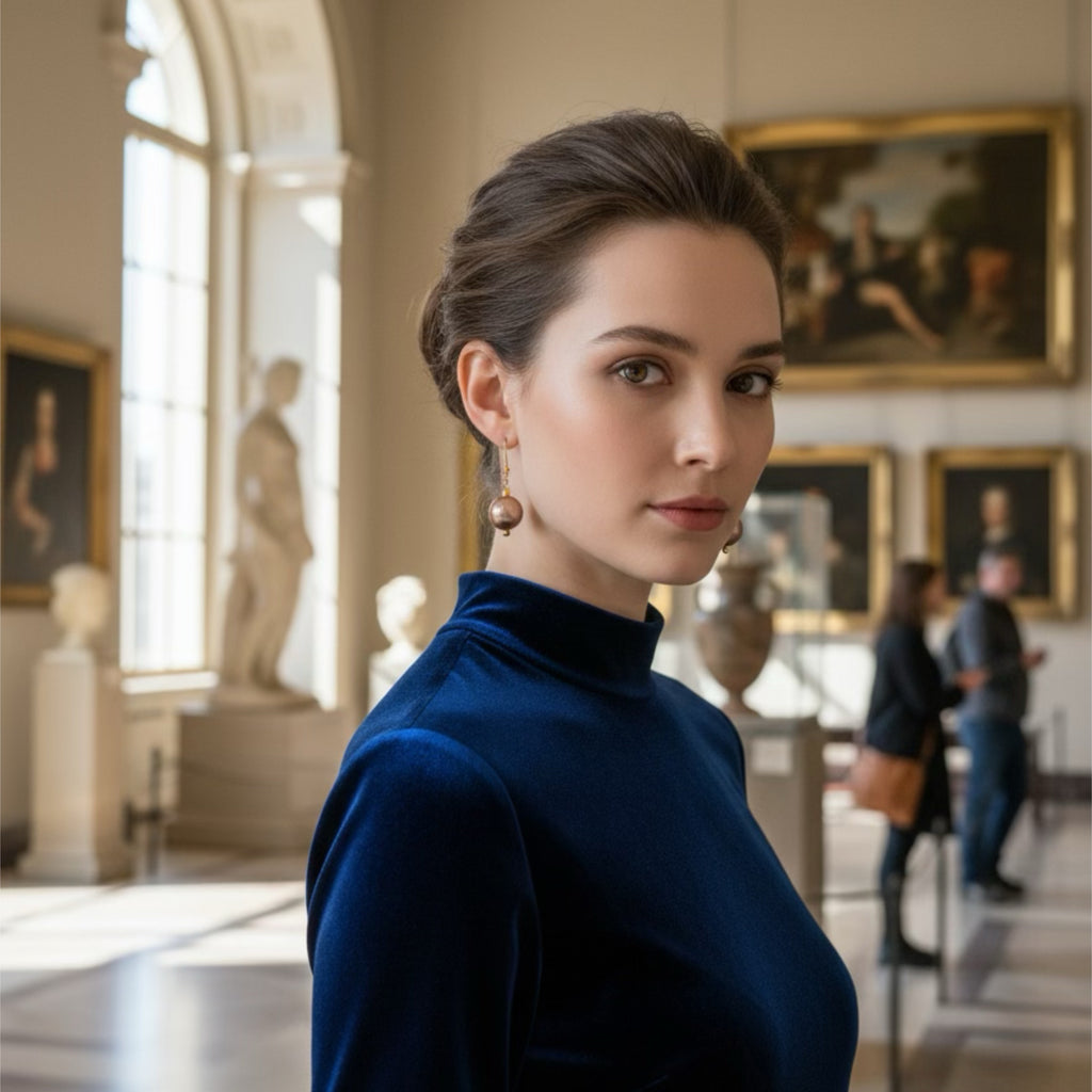 Pearl Earrings 18K Gold Edison Pearl Pink Classic