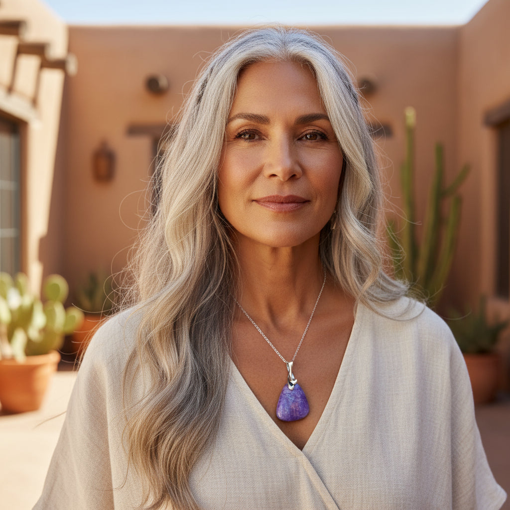 5 Star Regal SUGILITE Pendant Sterling Silver Chain and Bail #2