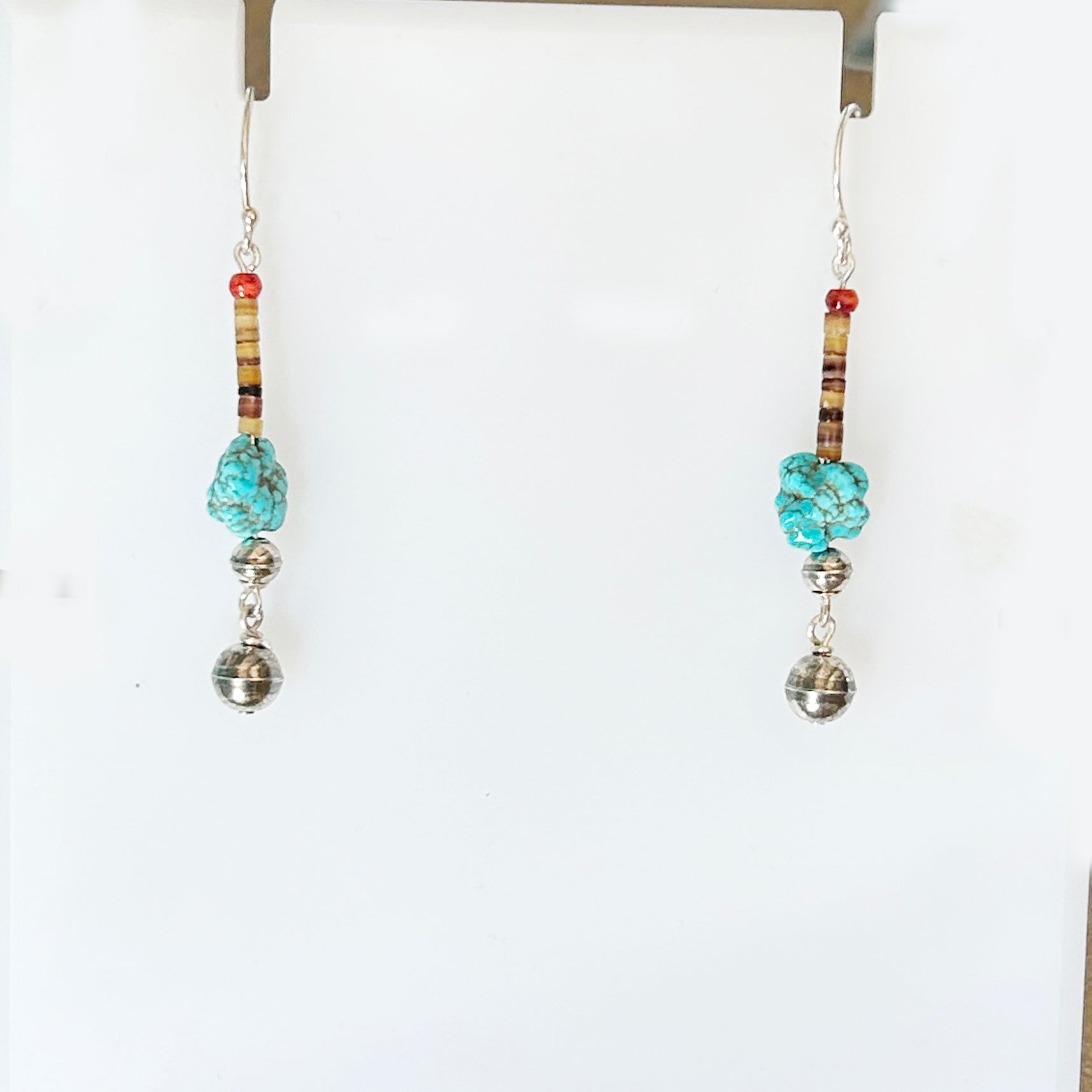 AAA SONORAN TURQUOISE and Shell Spiny Oyster Earrings Southwest Boho