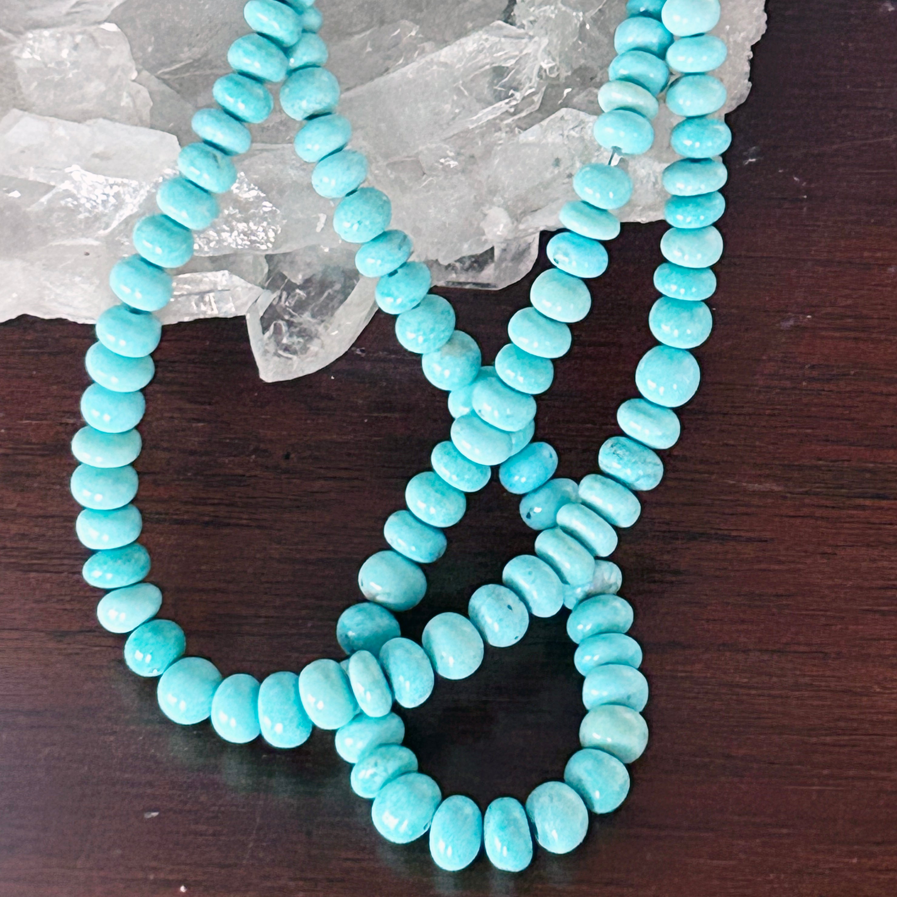 AAA CAMPITOS TURQUOISE 3.8-7.8mm Rondelle Beads Robins Egg Blue 18" NewWorldGems