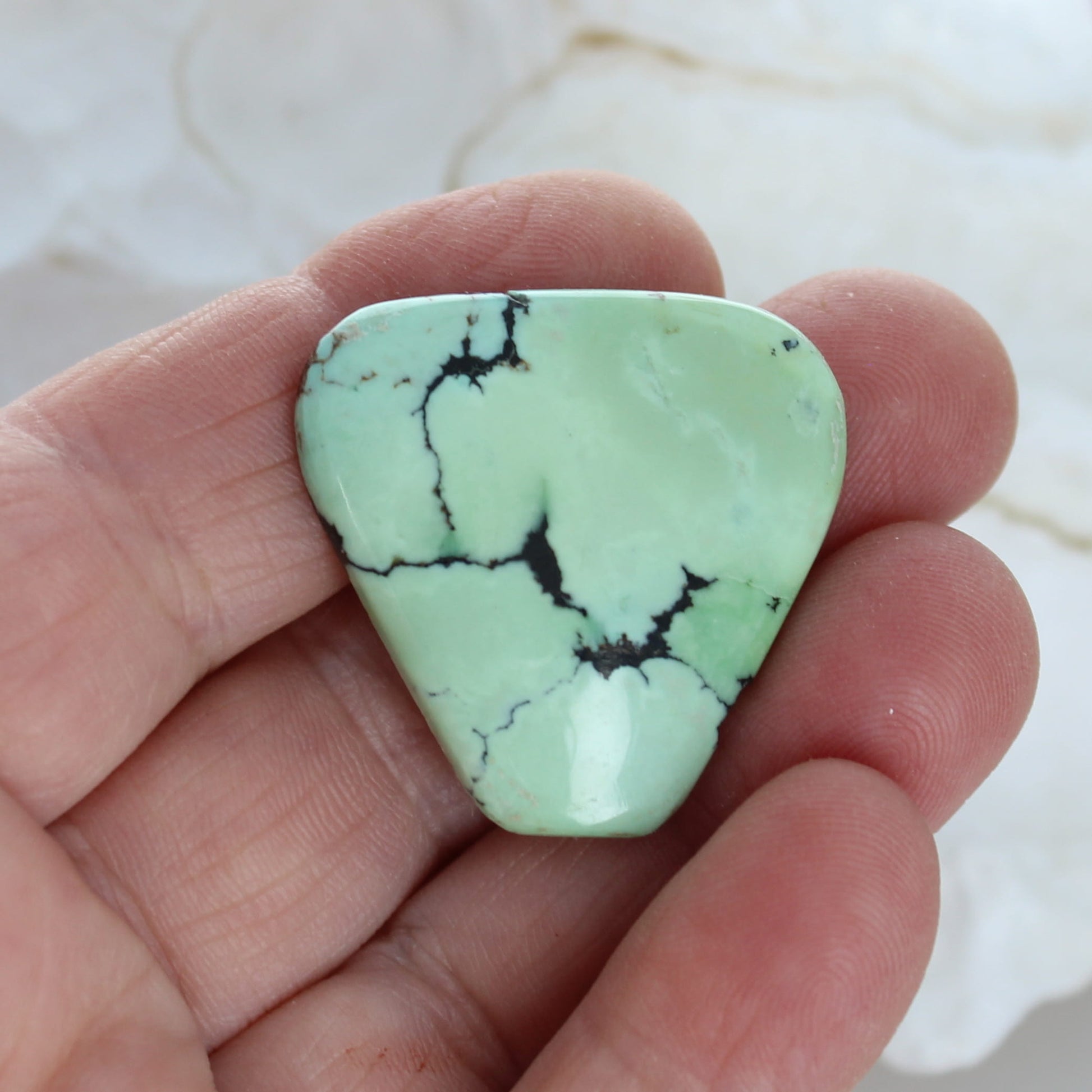 FINEST Mint Green TURQUOISE Cabochon Hubei 35mm -NewWorldGems