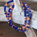 LAPIS and Apricot Spiny Oyster Heshi Beads 3.5mm 16"