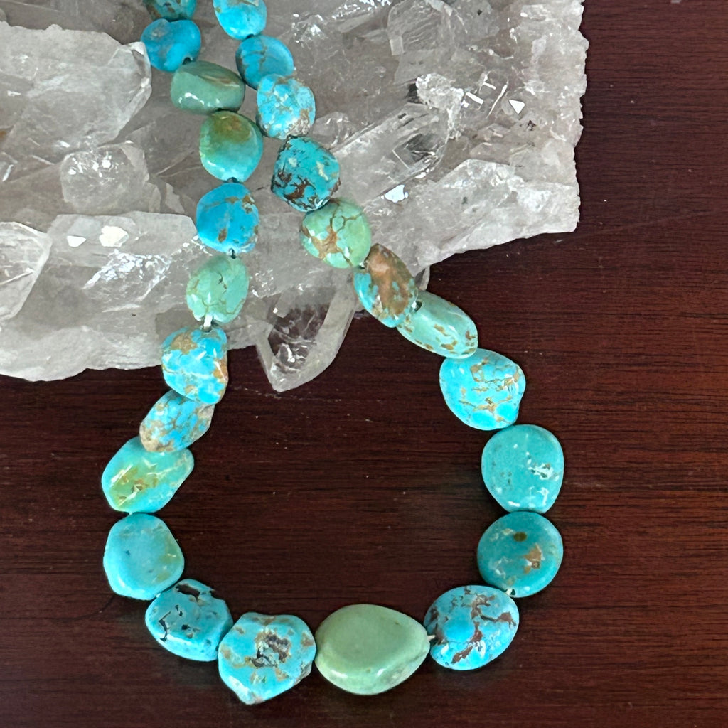 Kingman Turquoise Beads Multi Color Green Aqua 16"