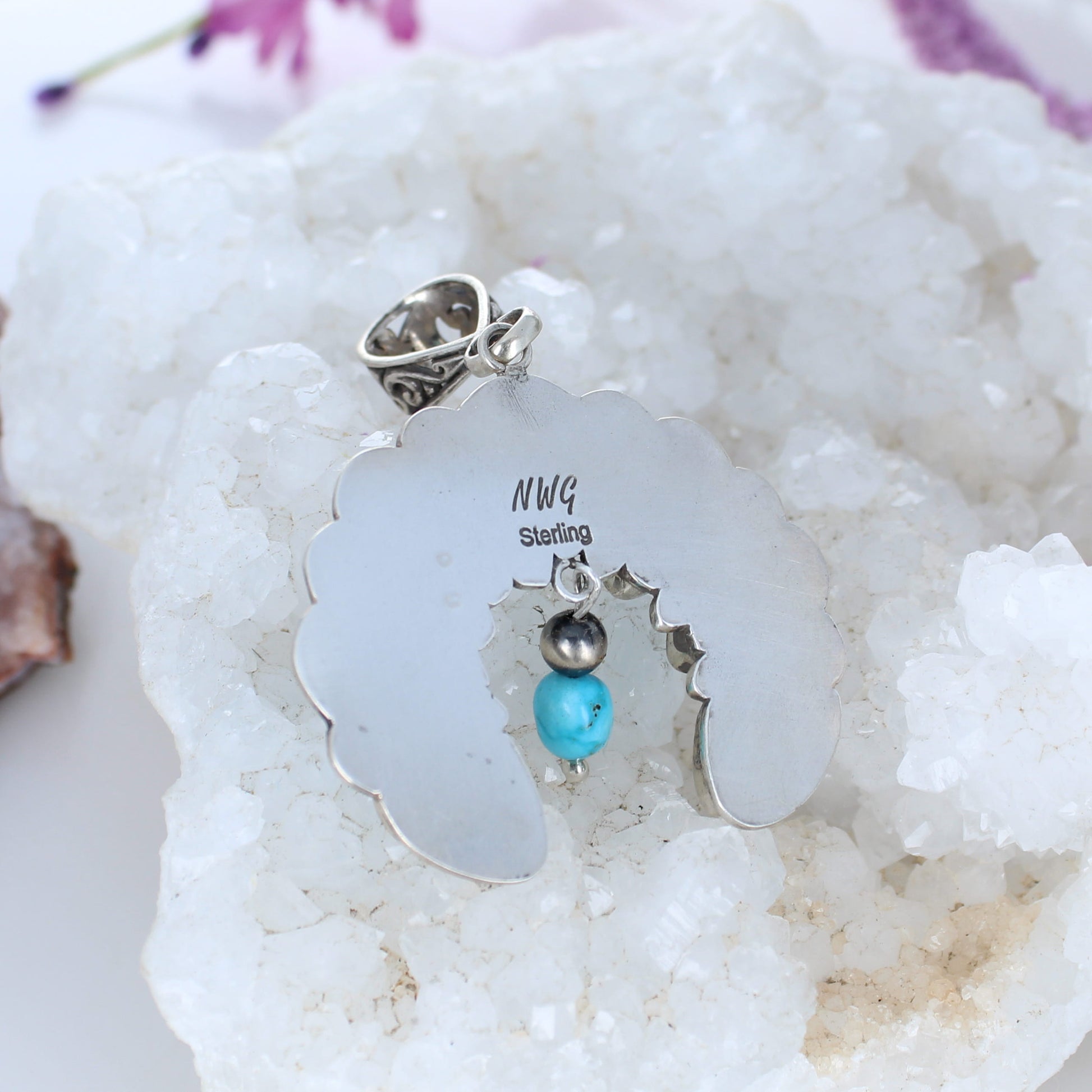Blue Ridge Orvil Jack Naja Moon Pendant Sterling Large -NewWorldGems