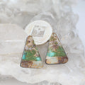 Rare Royston Turquoise Cabochon Earring Components 1 PAIR #14