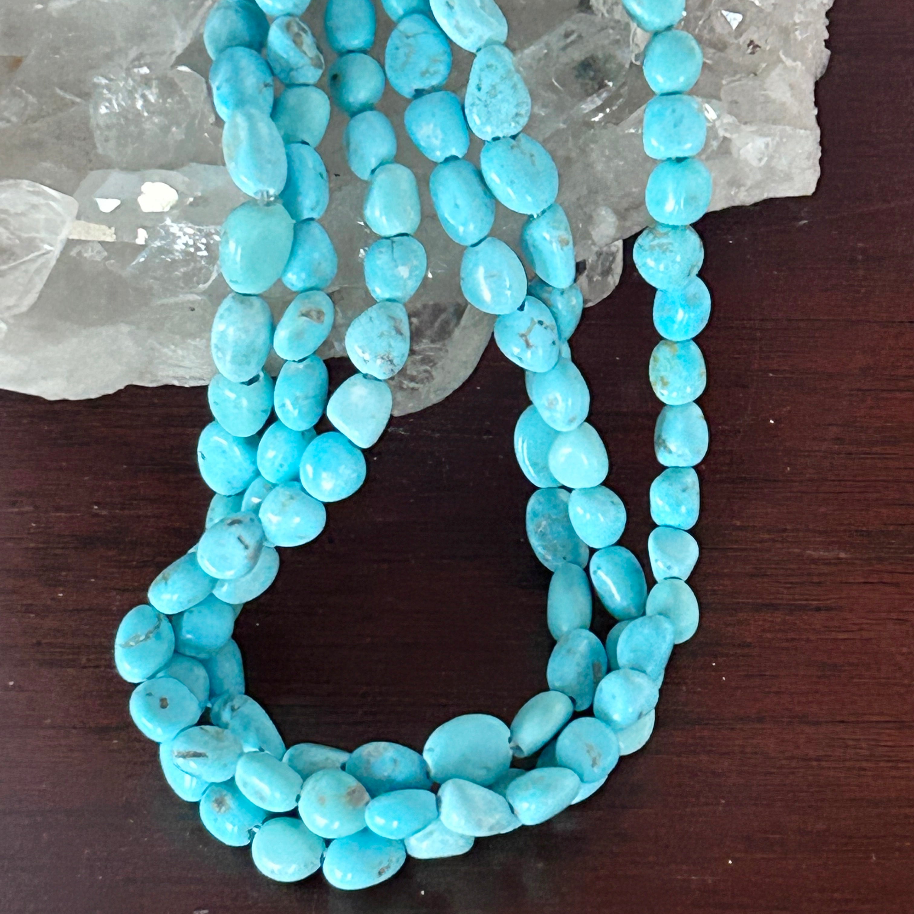 Mina Maria Aqua Blue Turquoise Beads 7x8.5mm 16"