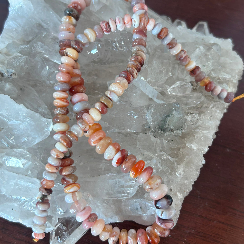 Gorgeous Mexican Opal Beads Rondelles Sunset Multi Color Graduated 5 to 8mm