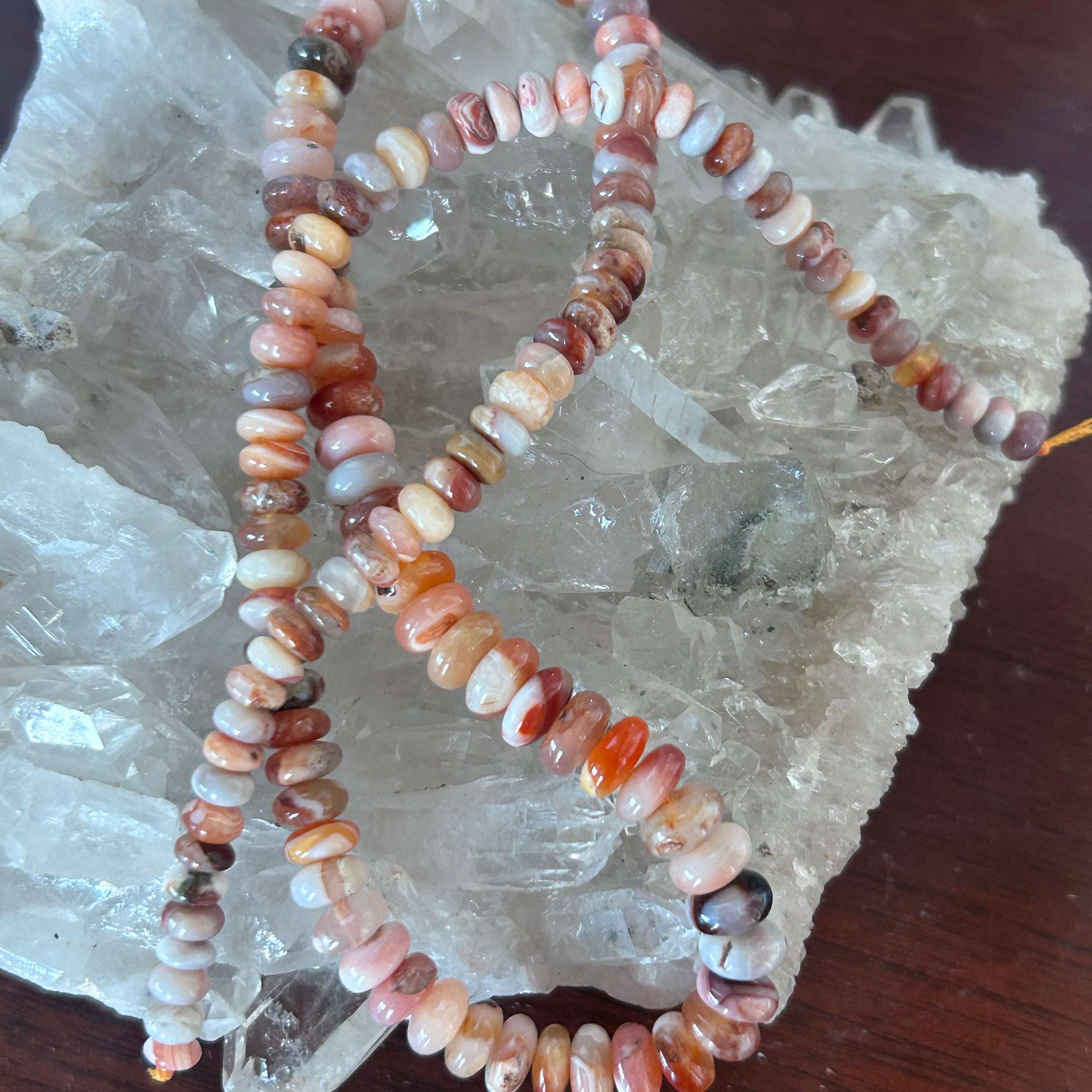 Gorgeous Mexican Opal Beads Rondelles Sunset Multi Color Graduated 5 to 8mm