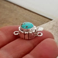 Rare Turquoise Nevada #8 Mine Clasp Sterling Silver Southwestern Design
