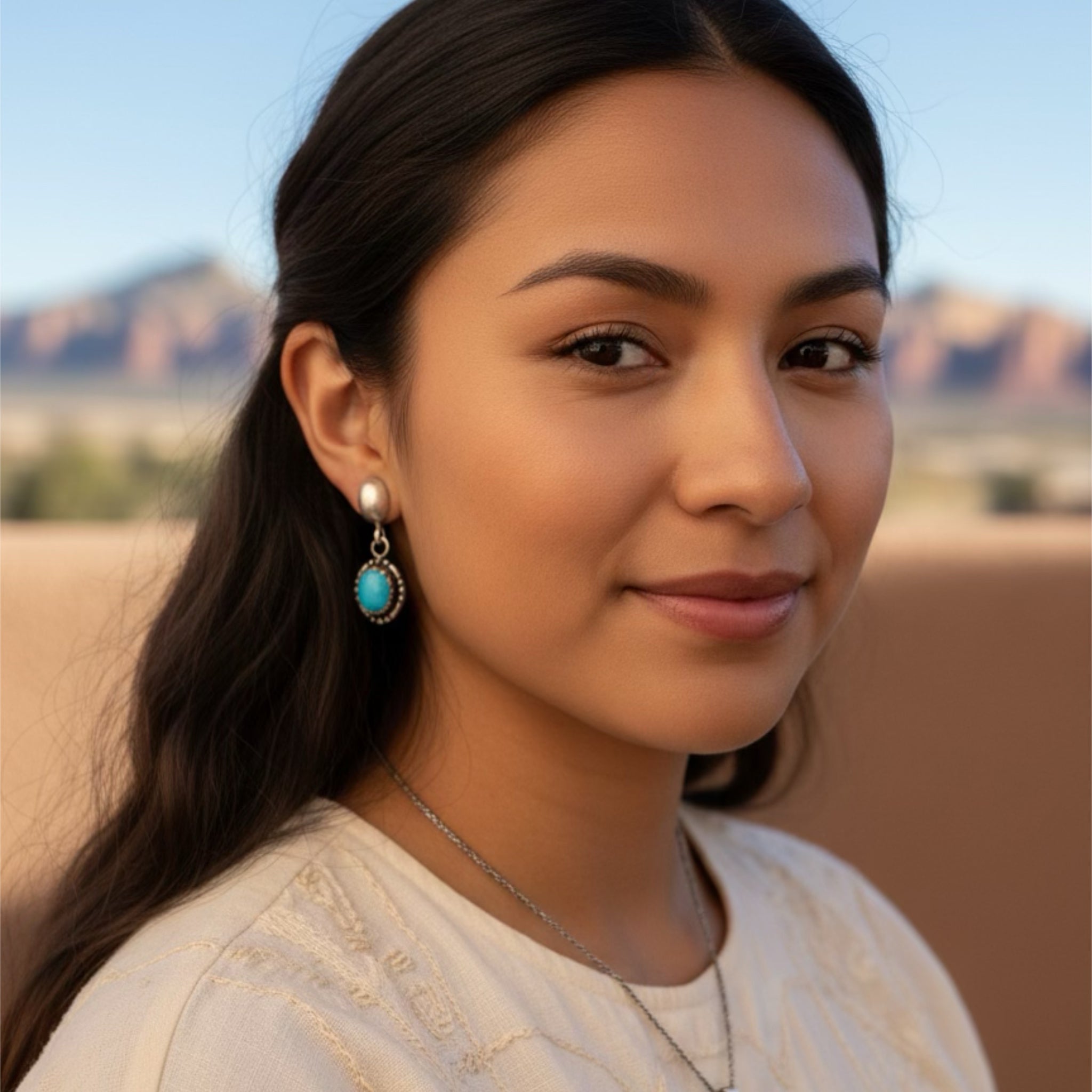 BRILLIANT BLUEBIRD Mine Turquoise Earrings Sterling