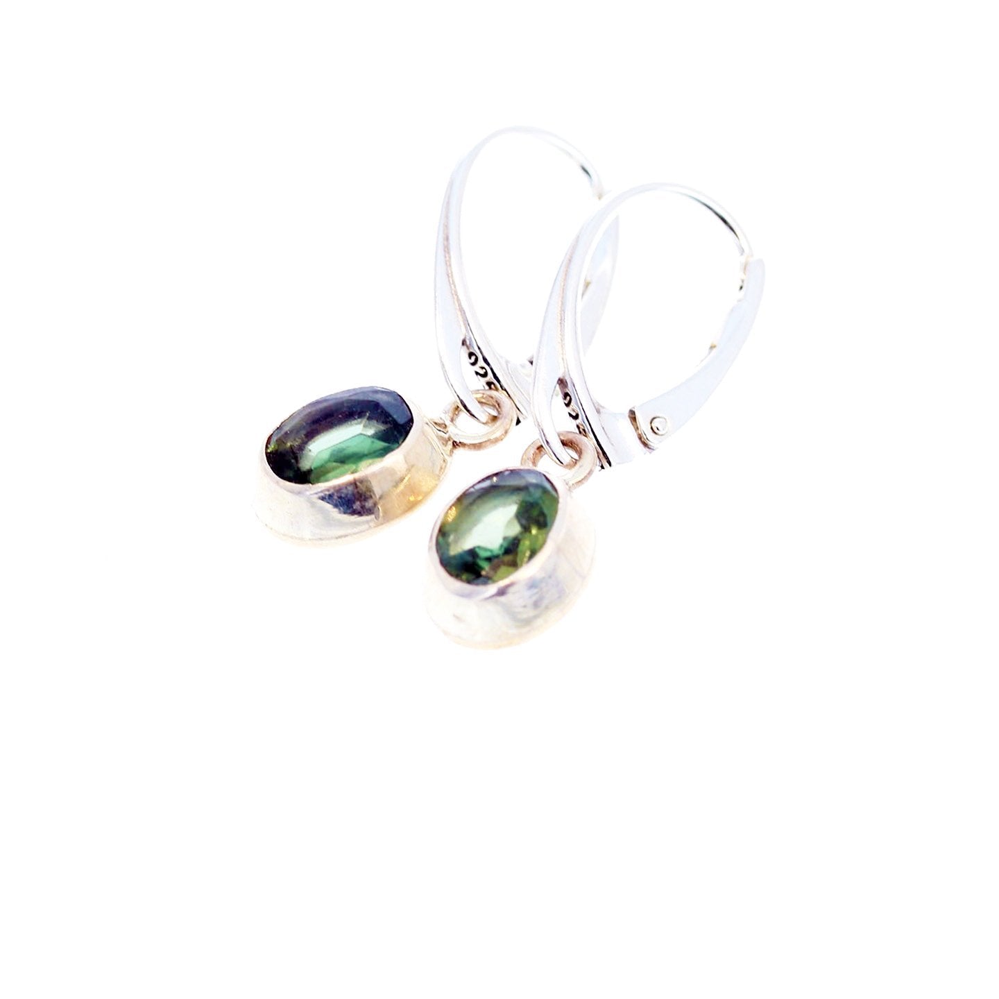 Ethereal Green Apatite Faceted Earrings Sterling