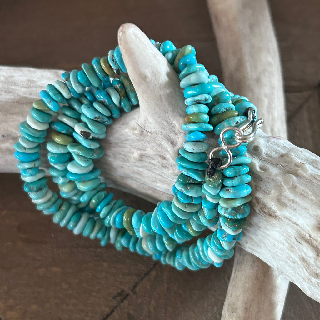 AAA Large Multi Color Lone Mountain Turquoise Beads Necklace 19"