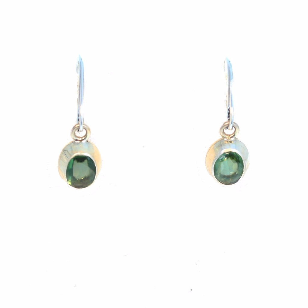 Ethereal Green Apatite Faceted Earrings Sterling