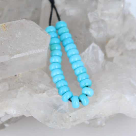 SLEEPING BEAUTY TURQUOISE Beads 5mm Button Rondelles 26 Pcs