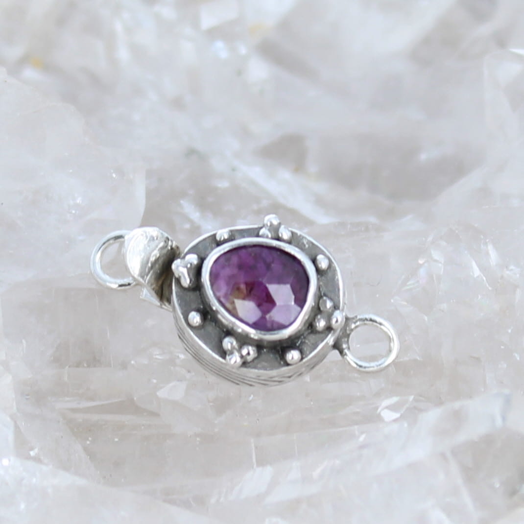 AAA Ametrine Clasp Faceted 6x7mm Patterned Sterling