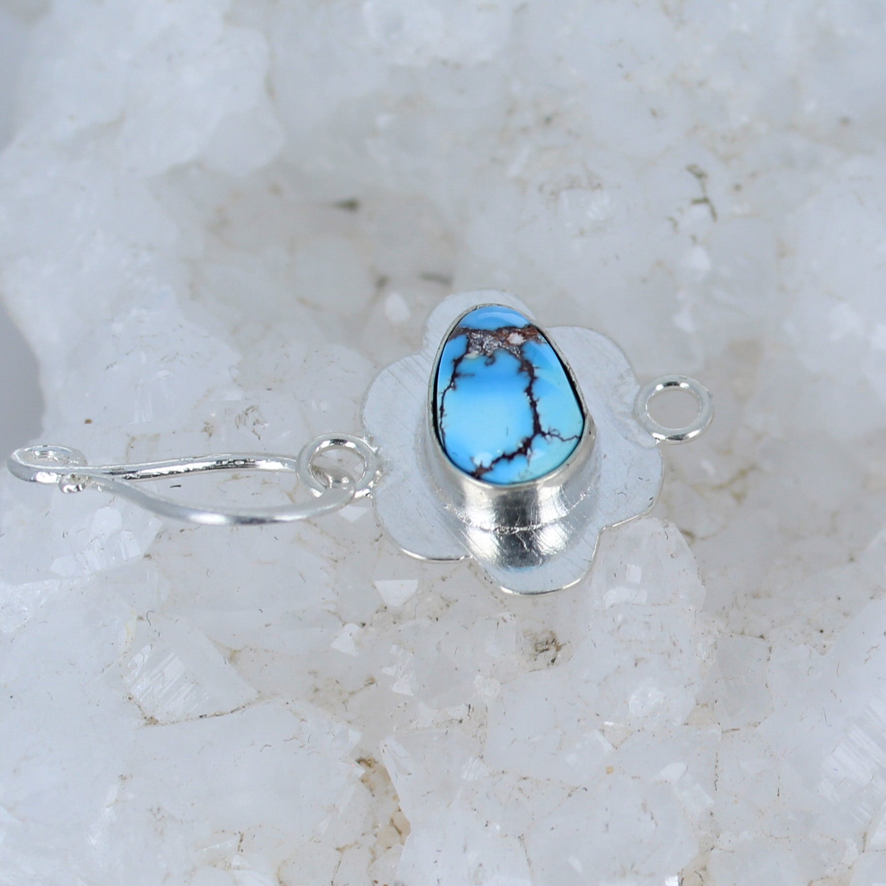 Kazakhstan Turquoise Sterling Clasp J Hook