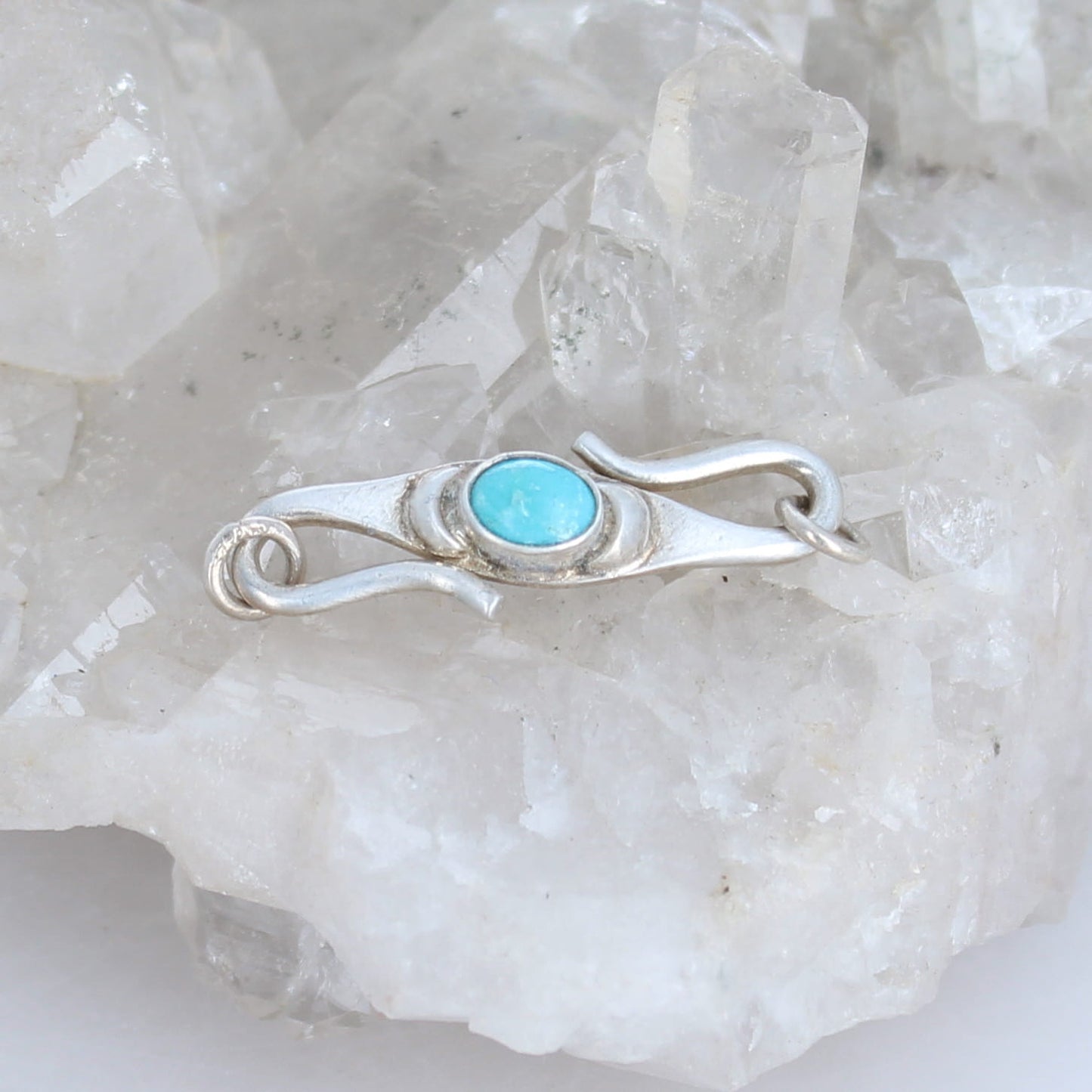 Kingman Turquoise Sterling Double S Shaped Clasp