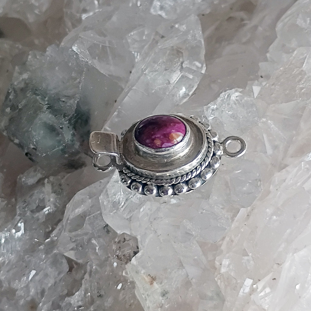 Purple Spiny Oyster Clasp Sterling 6x8mm Southwestern Style