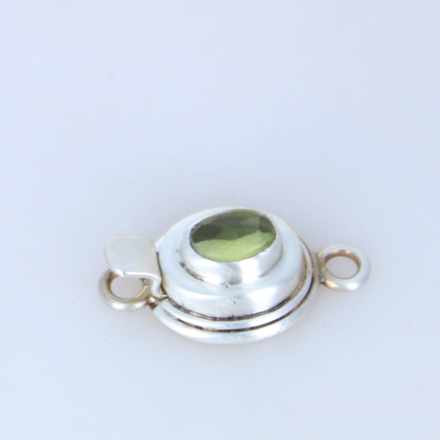 FACETED PERIDOT CLASP Sterling Silver Classic Design