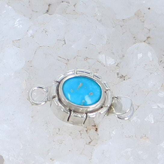 Blue Bird Orvil Jack Turquoise Sterling Clasp Southwestern Style 6x8mm -NewWorldGems