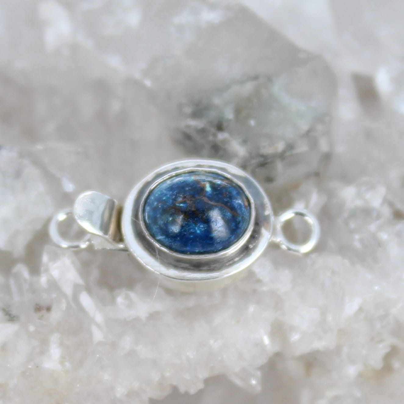 Shattuckite Clasp 8x10mm Sterling Silver Classic Design