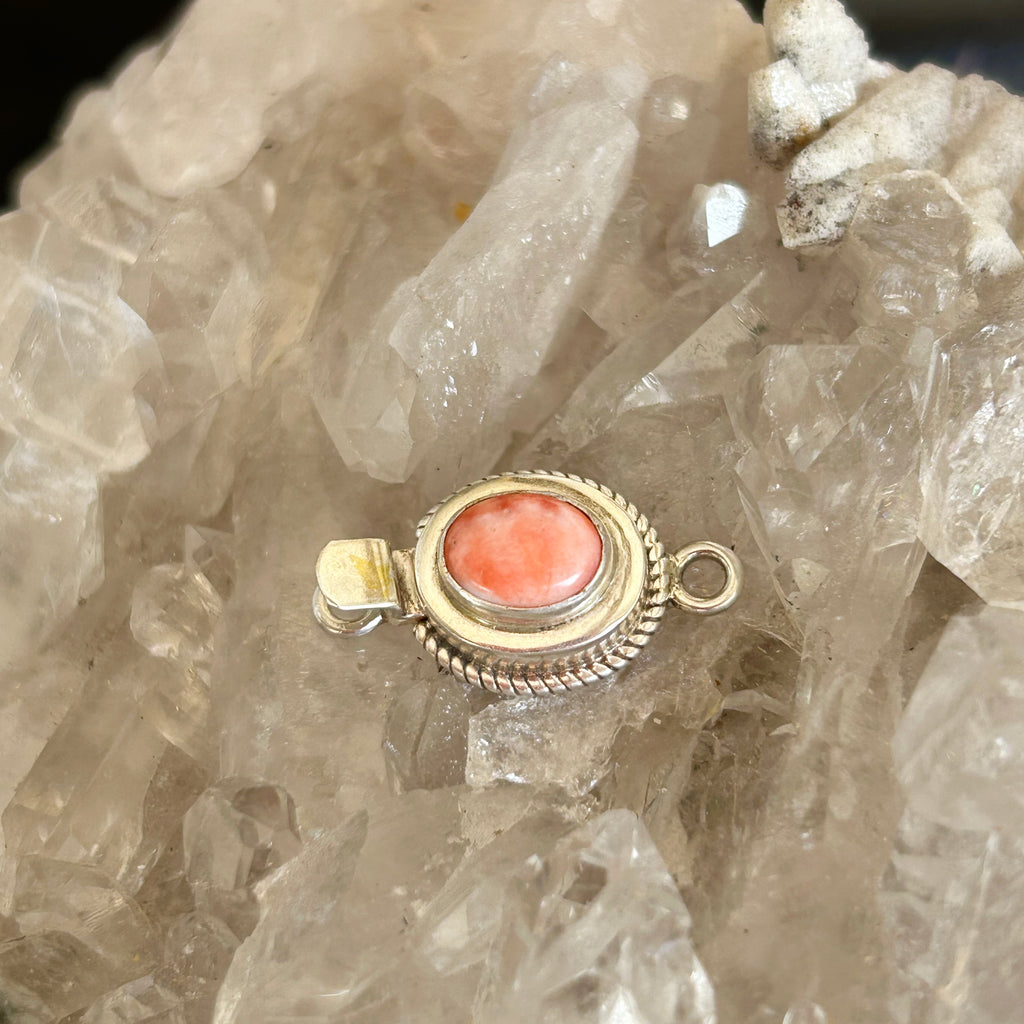 Apricot Spiny Oyster Clasp Sterling 7x9mm Southwestern Style