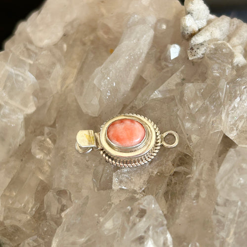Apricot Spiny Oyster Clasp Sterling 7x9mm Southwestern Style