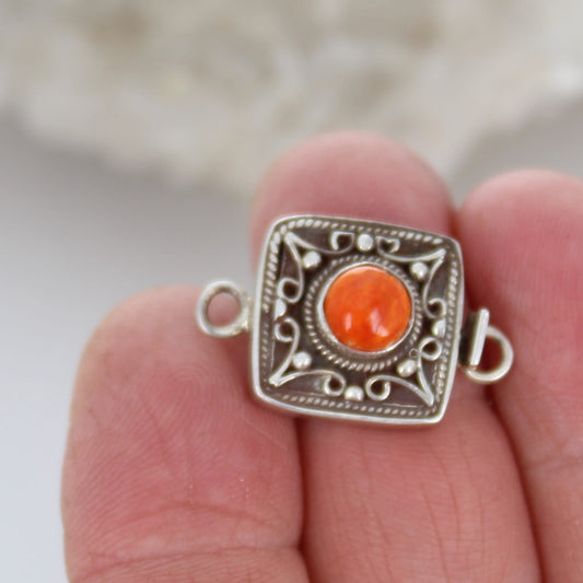 AAA Spiny Oyster Clasp Sterling Wire Design 6mm