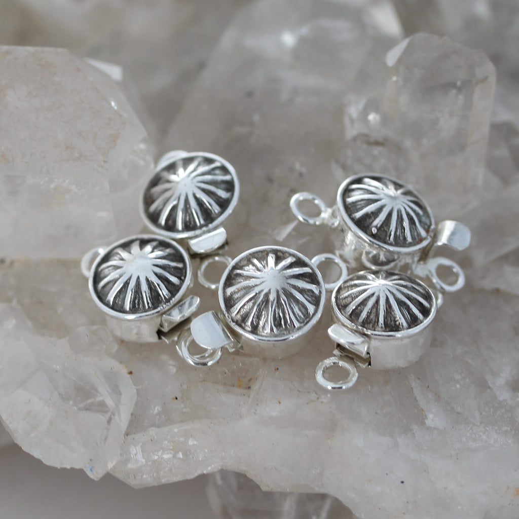 Sterling Silver Clasp Concho Southwestern Design 11.5mm 1 Pc