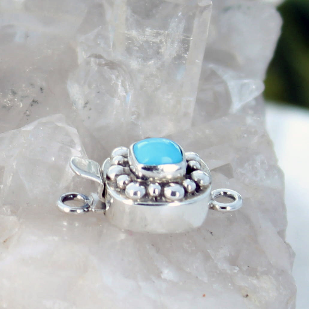 Sonoran Rose Turquoise {Mexican} Clasp Granulated Cushion