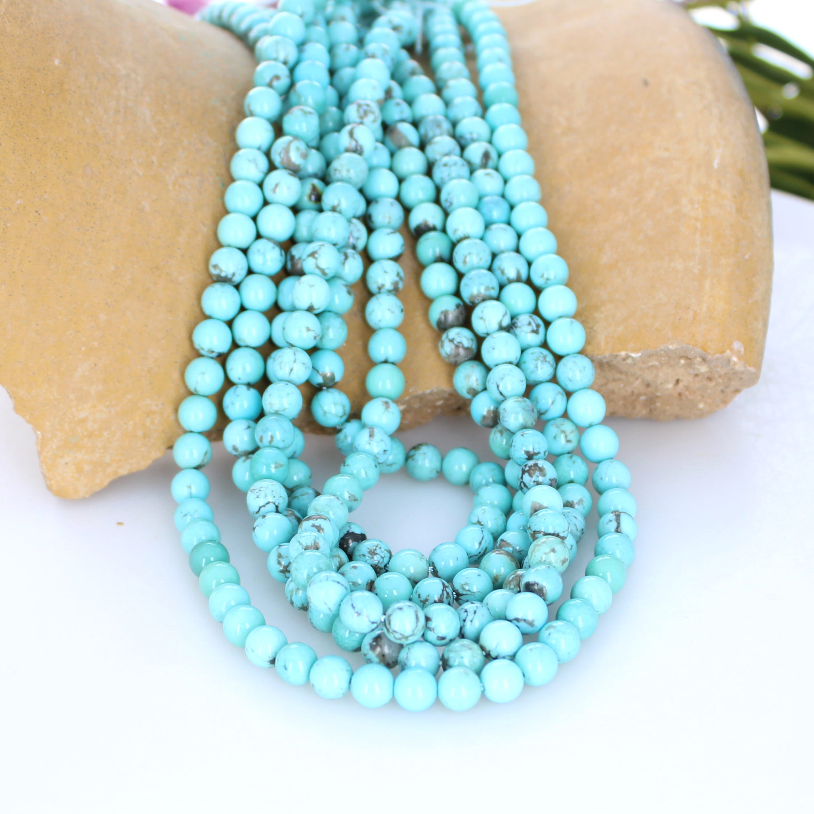 AAA Campitos Mexican Turquoise Beads Sky Blue 6.3mm Rounds