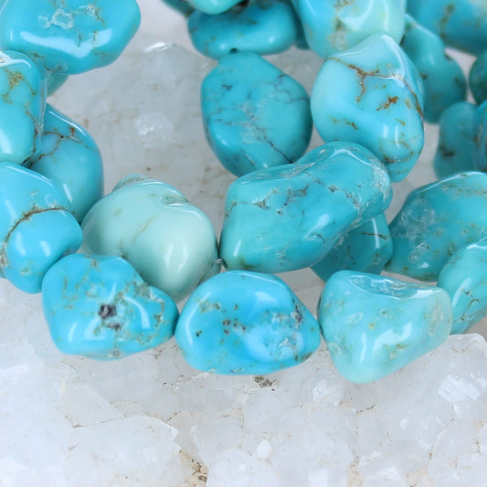 Rare LONE MOUNTAIN TURQUOISE Beads 9-11mm Deep Blue Large