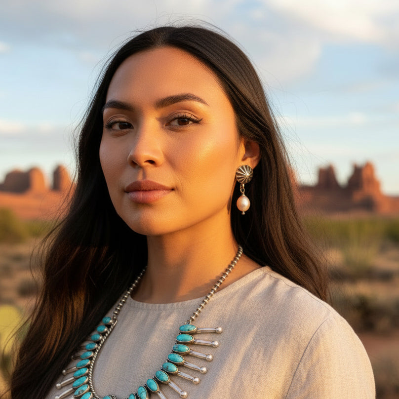 Baroque 11mm Pearl Earrings Sunburst Posts Southwestern Elegance Light