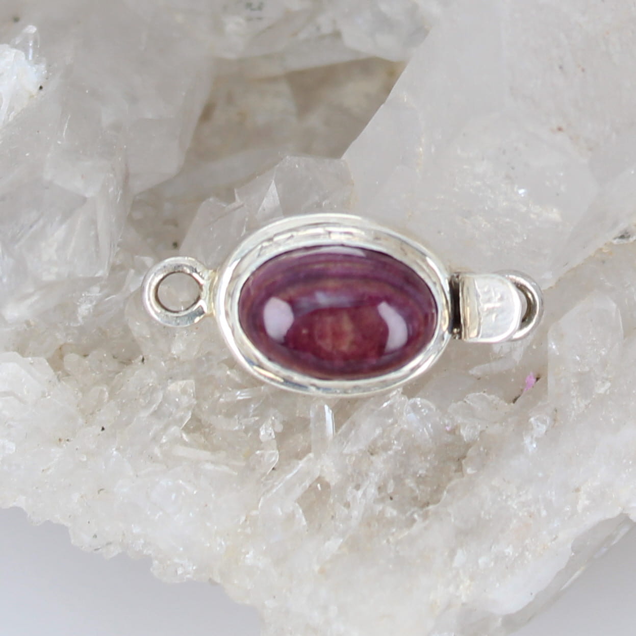 Purple Spiny Oyster Clasp Sterling Circle 13x8.5mm Classic