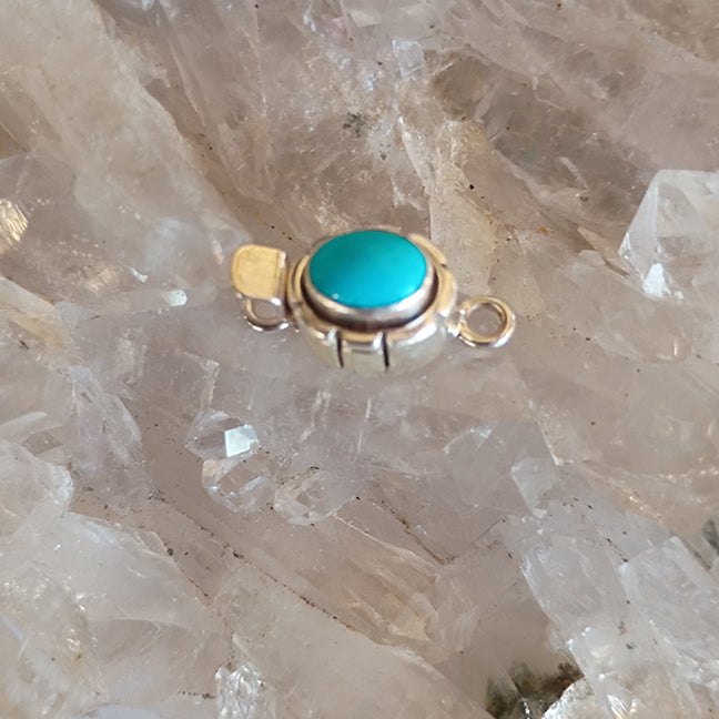 AAA Blue Ridge Nevada Turquoise Sterling Silver Clasp 8x6mm