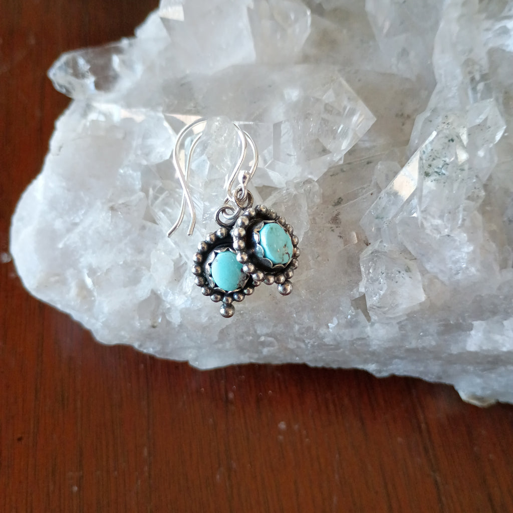 Dainty DRY CREEK TURQUOISE Earrings Southwest Rare American Turquoise
