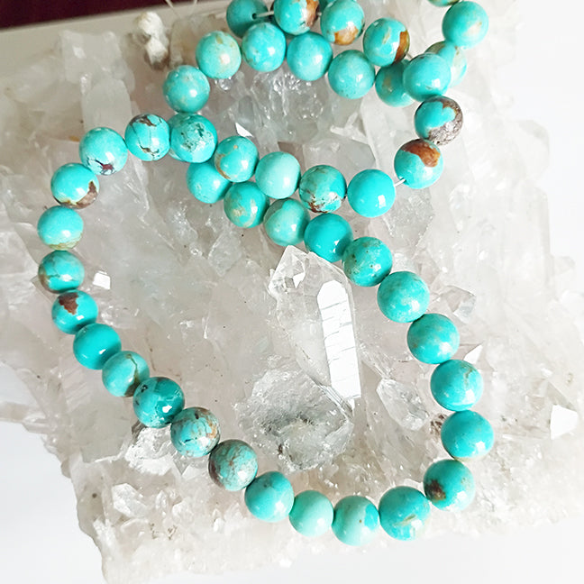 Light Aqua Kingman Turquoise Beads Round 8.5-9mm 16"