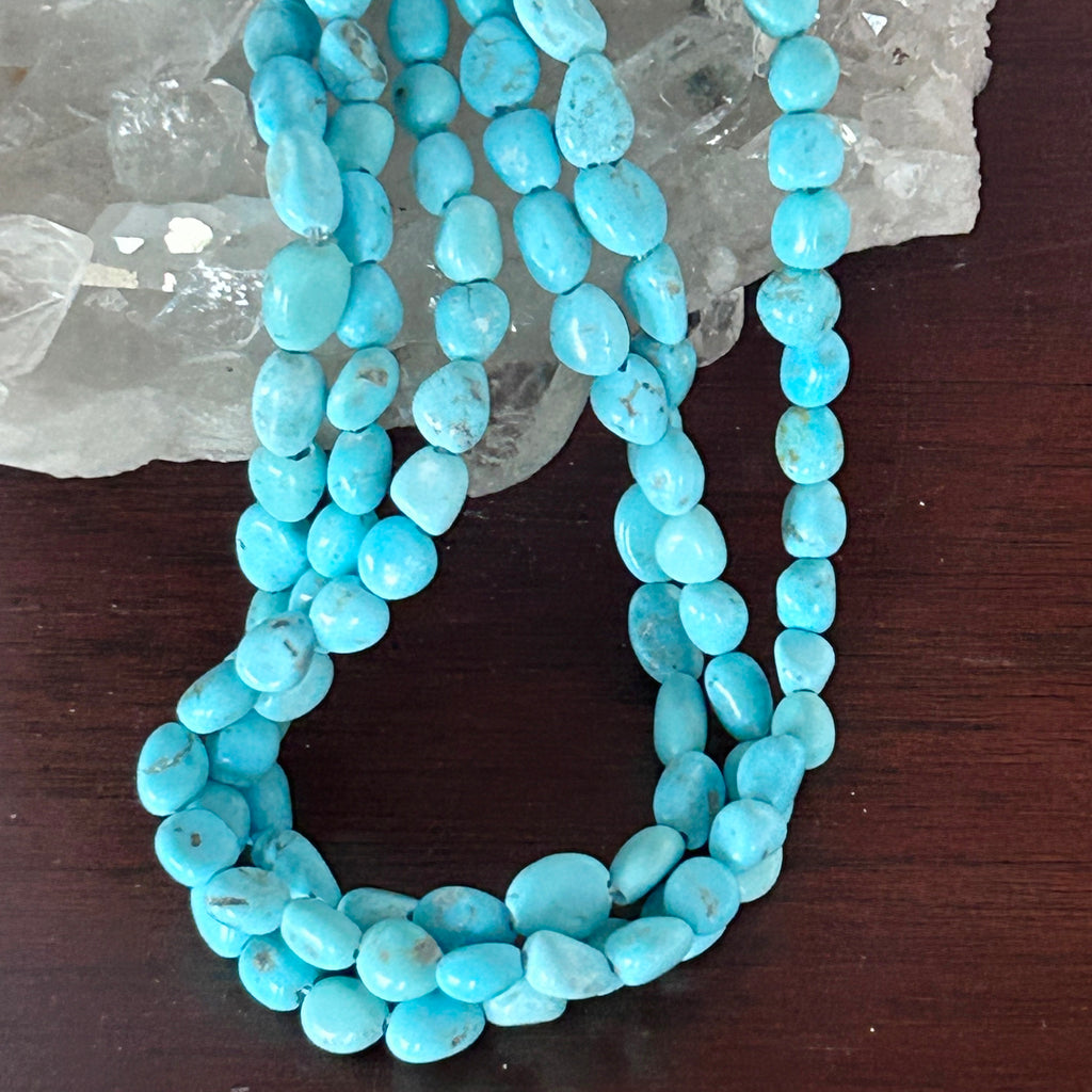 Mina Maria Aqua Blue Turquoise Beads 7x8.5mm 16"