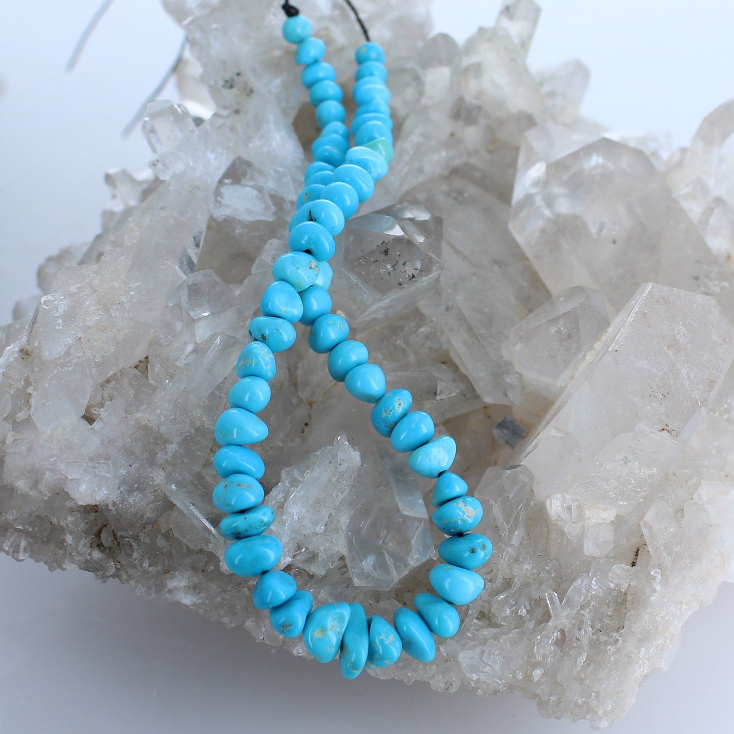 Blue Kingman Turquoise Beads Nuggets 4-6.5mm 8"