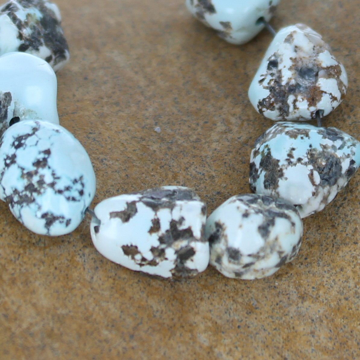 Rare LONE MOUNTAIN TURQUOISE Beads 10-13mm 3.5"