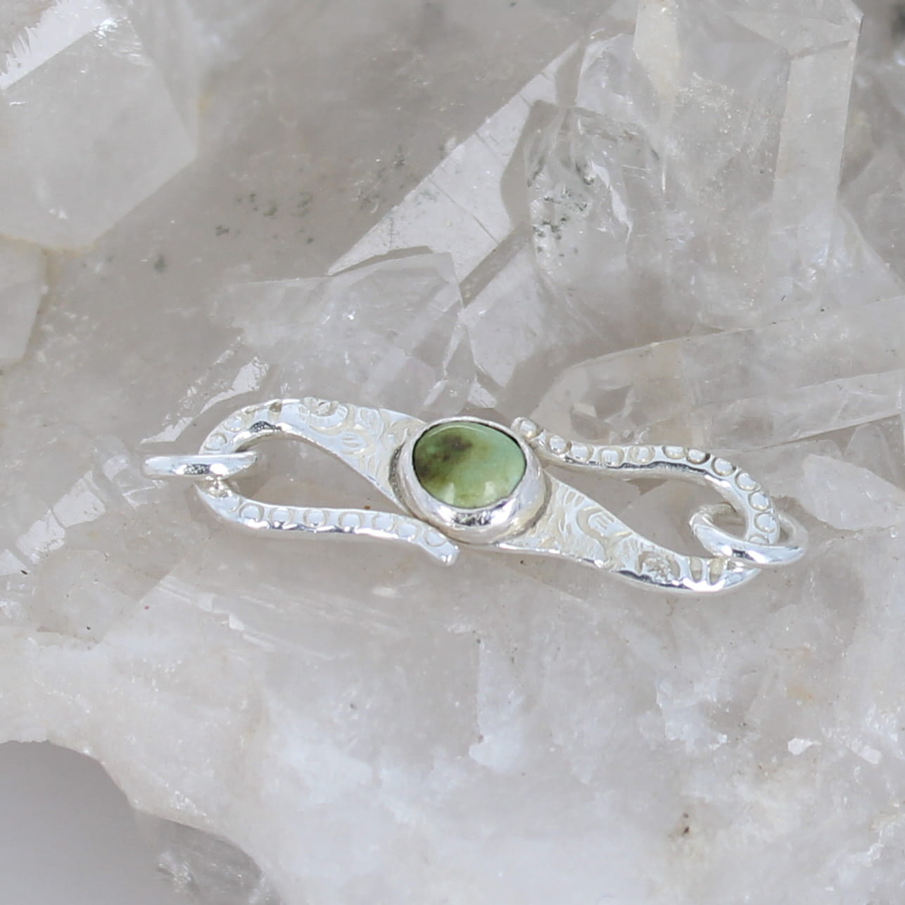 Sonoran Gold Turquoise Sterling Double S Shaped Clasp