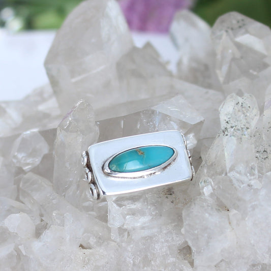 Carico Lake TURQUOISE Bead Spacer 3 Hole Centerpiece