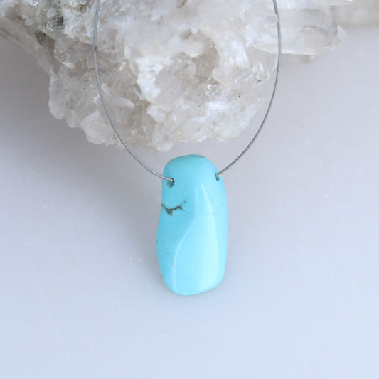 Sculpted Sleeping Beauty Turquoise Pendant Component 22x11mm
