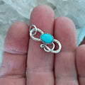 Apache Mine Nevada Turquoise Sterling Silver Clasp 6x8mm Southwest Serrated Design
