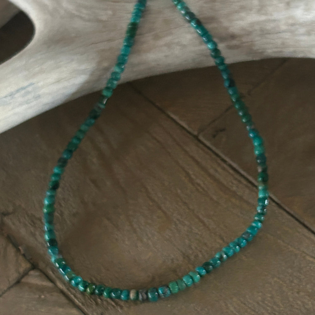 AAA EMERALD TEAL Turquoise Beads 4mm Pueblo Shaped