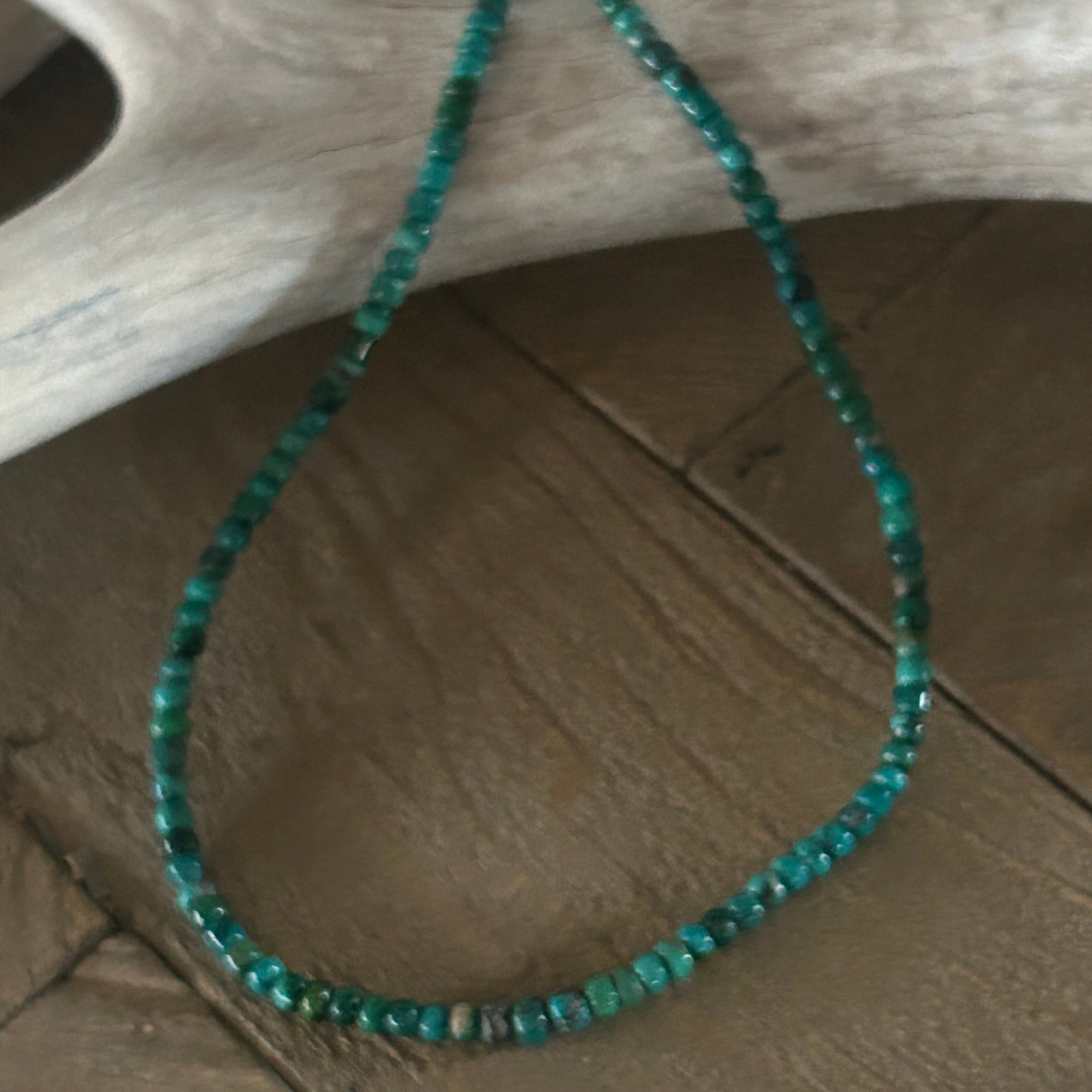 AAA EMERALD TEAL Turquoise Beads 4mm Pueblo Shaped