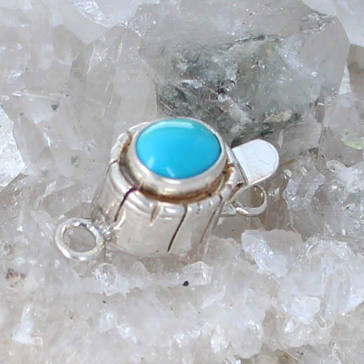 AAA Sleeping Beauty Turquoise Clasp Sterling Southwest 6x8mm