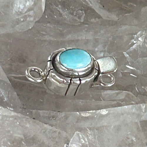 AAA Gem Grade Sky Blue LONE MOUNTAIN Turquoise Clasp Sterling Silver 6x8mm