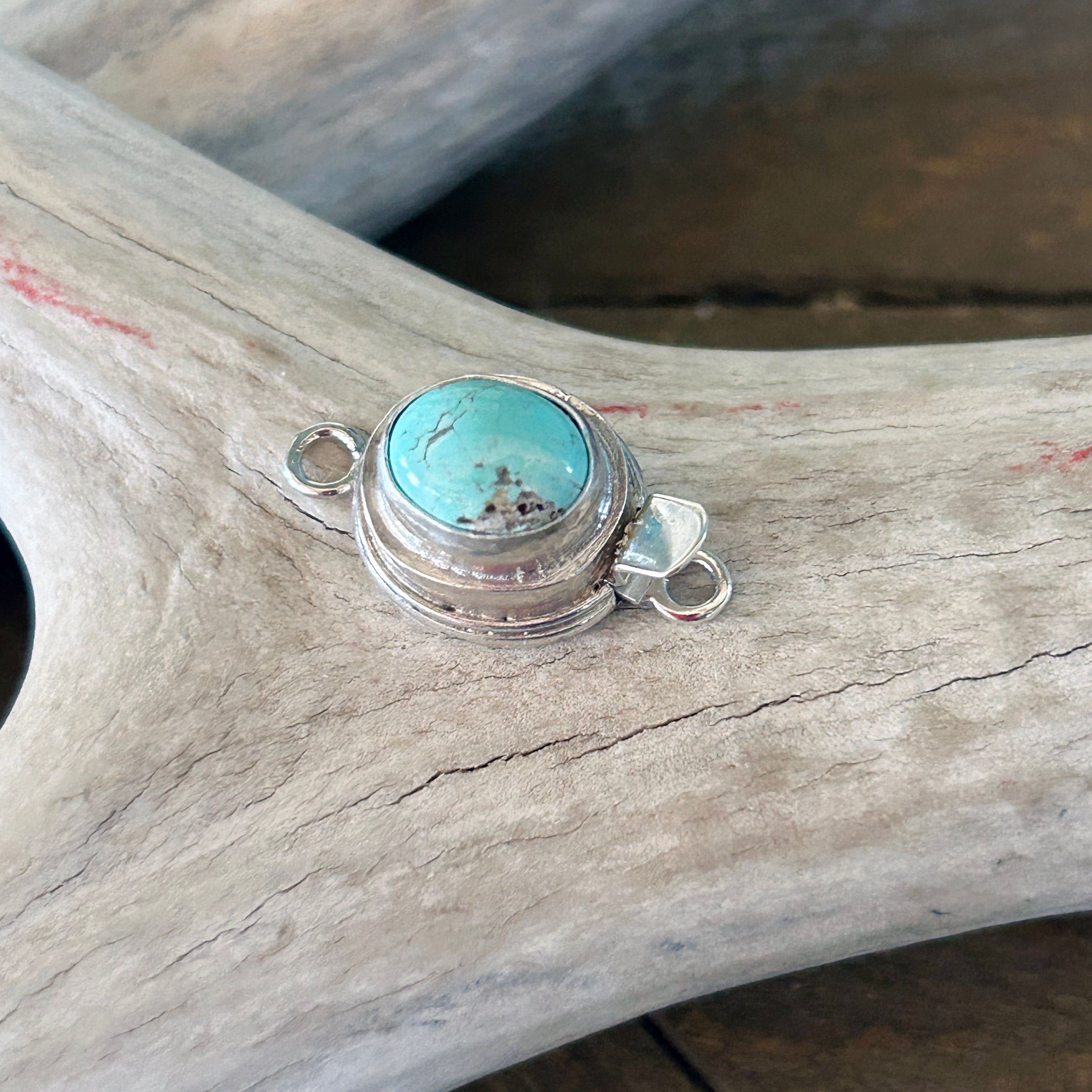 TURQUOISE CLASP #8 Mine 10x8mm Southwest Style Sterling
